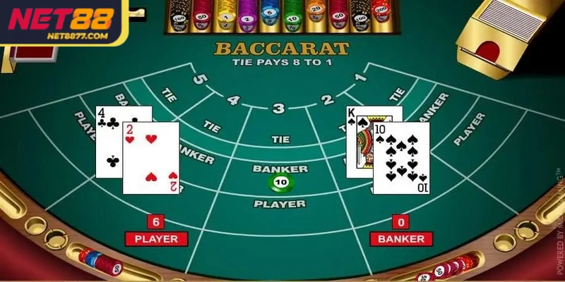 Luật chơi Baccarat trực tiếp Net88 không khác biệt so với phiên bản truyền thống