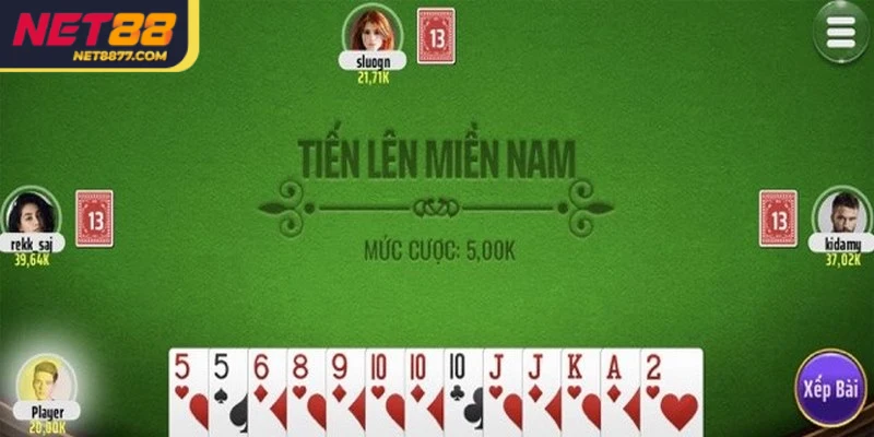 Game bài đổi thưởng Net88 Tiến lên miền Nam sử dụng tổng cộng 13 lá bài